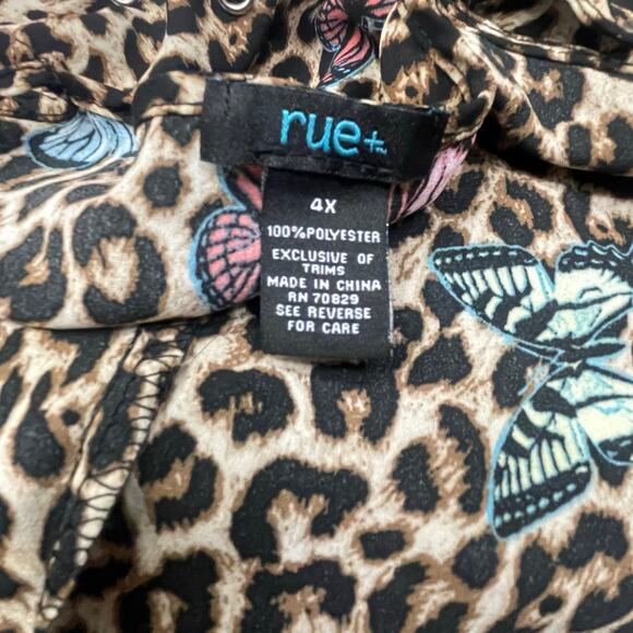 Rue 21  Animal Print Butterflies Semi Sheer Flowy Top Plus Size 4X - Picture 4 of 8